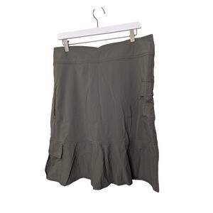 Royal Robbins Midi Rip Stop Skirt Athletic Hiking Pickleball Tennis Gray Sz 12